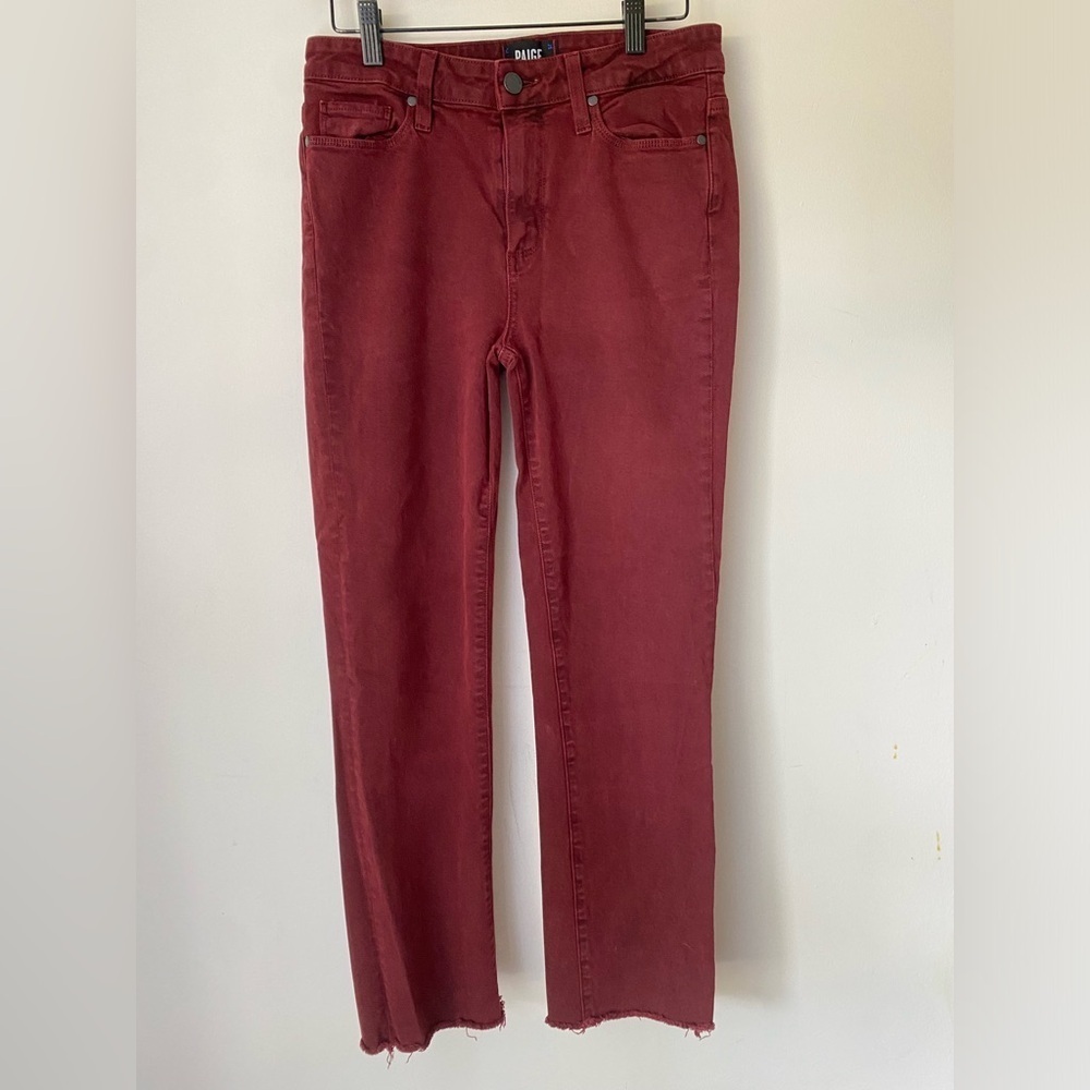 Paige Jeans Women's 28 Jacquelin Straight Denim Red Jeans